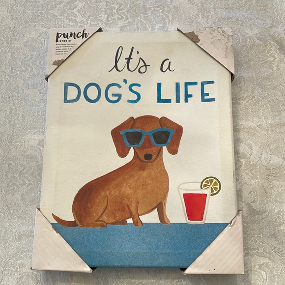 Punch Studio Other - It’s a Dog’s Life” wrapped Dachshund canvas Print.